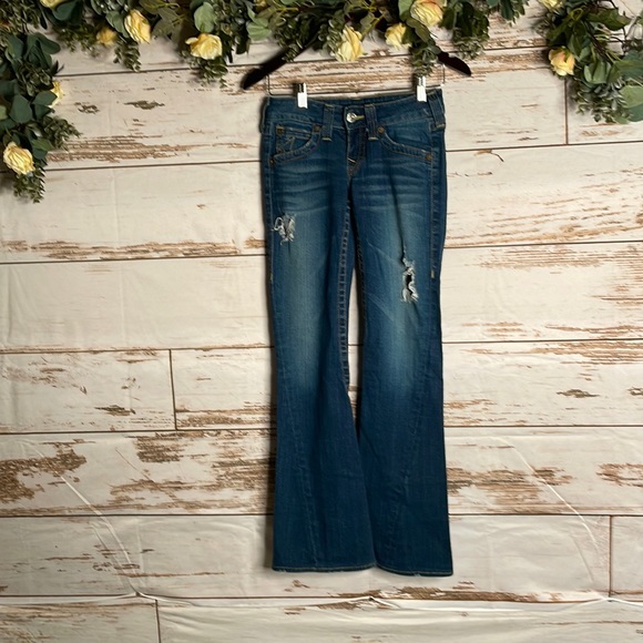 Women's True Religion Bootcut Distressed Denim Size 26 - Picture 1 of 2